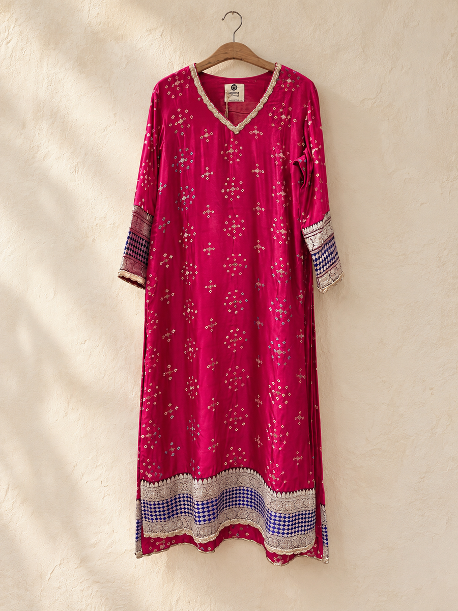 Rang Bandhej kurta